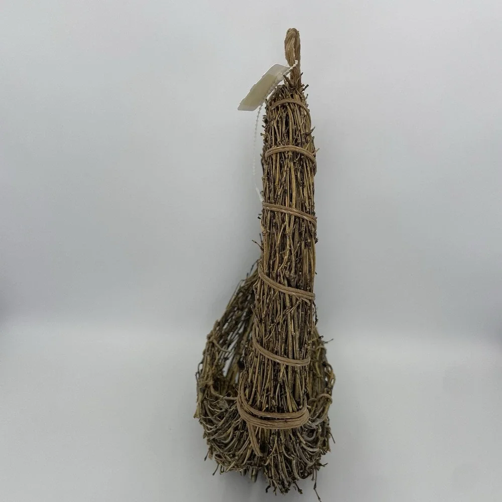 Vtg Woven Nest Wall Basket with Hang Loop Rustic Farmhouse Boho Decor Storage